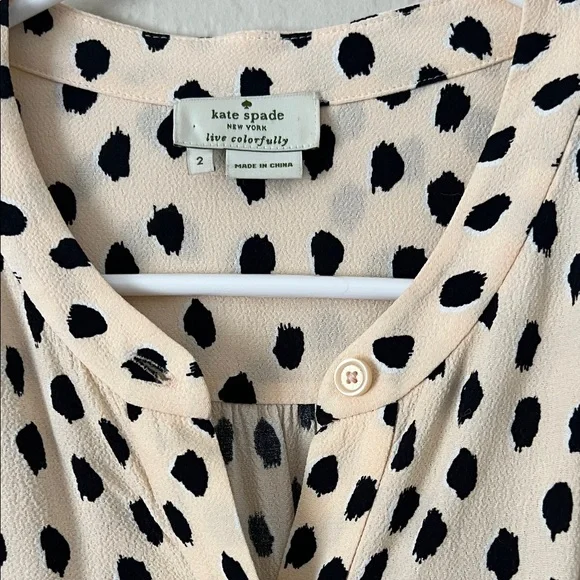 Like New! Kate Spade Leopard Dot Romper Blush/Black in Size 2 - Picture 5 of 14